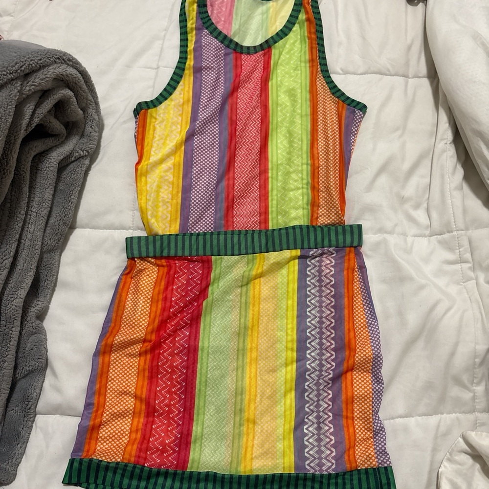 Colorful Striped Sleeveless Dress